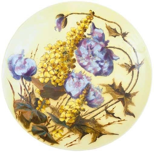 Zsolnay Ornamental plate with poppies, Zsolnay , around 1880