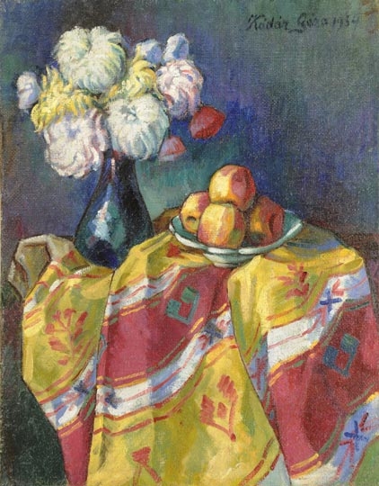 Kádár Géza (1878-1952) Still life with chrysanthemums, 1934