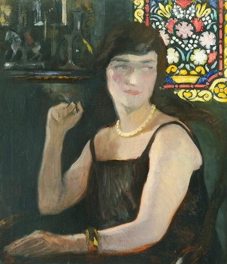 Réti István (1872-1945) Női arckép, Benghardt Ágoston festőművész feleségének portréja, 1920-as évek közepe