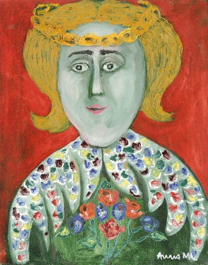 Anna Margit (1913-1991) Hölgy virágkoszorúval (Báthory Erzsébet)