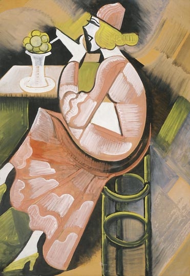 Scheiber Hugó (1873-1950) Bárszéken ülő hölgy