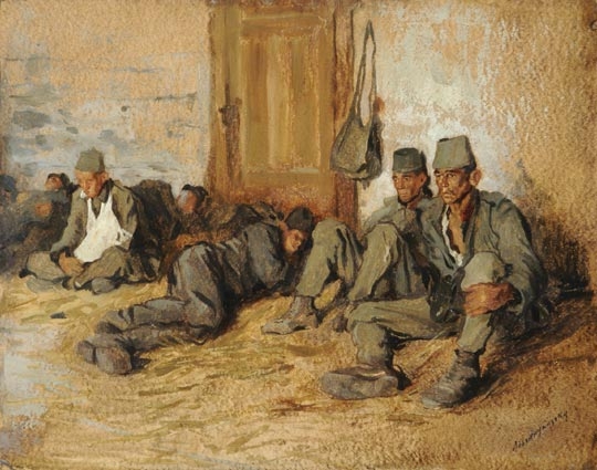 Mednyánszky László (1852-1919) Bosnyák katonák, 1916. július