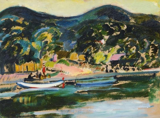 Márffy Ödön (1878-1959) Vízparton (Folyóparti táj), 1910 körül