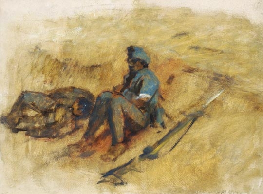 Mednyánszky László (1852-1919) Resting soldier