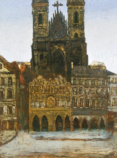 Orbán Dezső (1884-1987) The Tyn-catedral in Prag
