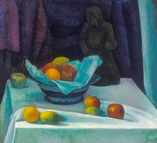 Czigány Dezső (1883-1938) Csendélet szoborral és gyümölcsökkel, 1911-12