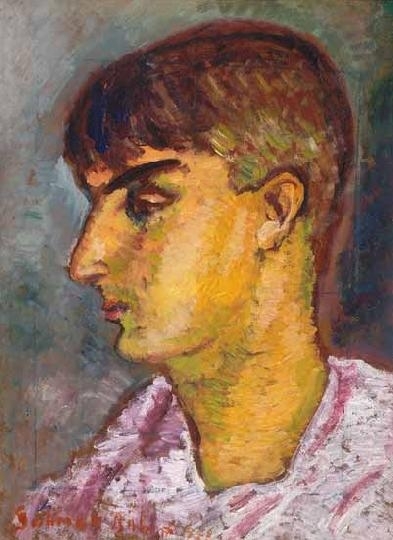 Bálint Rezső (1885-1945) On the reverse: Gábor Peterdi (1915-2001): Self-portrait with a pipe