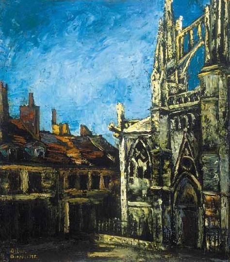 Orbán Dezső (1884-1987) The cathedral in Dieppe, 1925