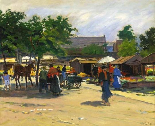 Berkes Antal (1874-1938) On the market, 1912