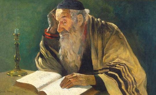 Lakos Alfréd (1870-1961) Rabbi reading, 1911