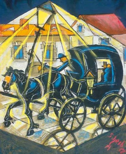 Scheiber Hugó (1873-1950) Éjszakai kocsikázás