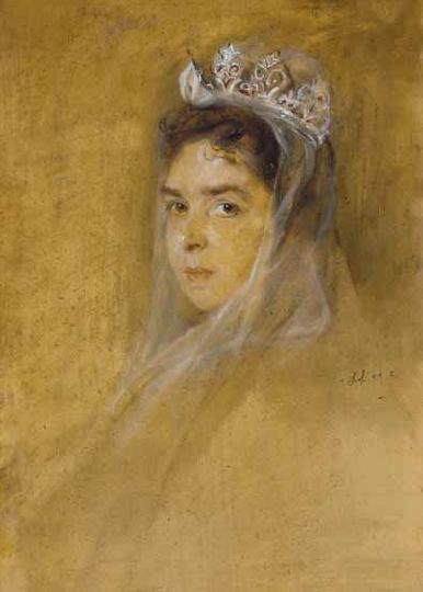 László Fülöp (1869-1937) Fátyolos női arckép