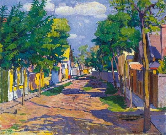 Kosztolányi Kann Gyula (1868-1945) Falusi utca napsütésben