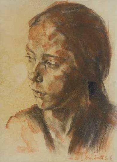 Perlrott-Csaba Vilmos (1880-1955) Contemplating woman