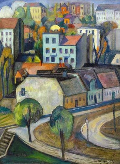 Schönberger Armand (1885-1974) View of the city