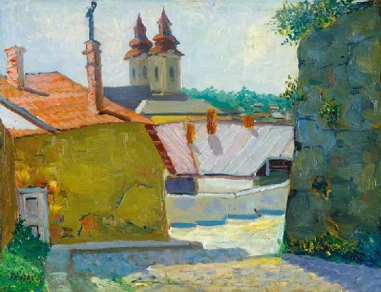 Fényes Adolf (1867-1945) Sunlit small town