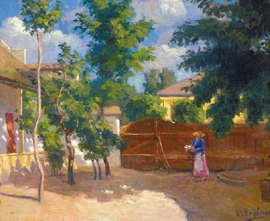 Kléh János (1881-1919) Shady courtyard
