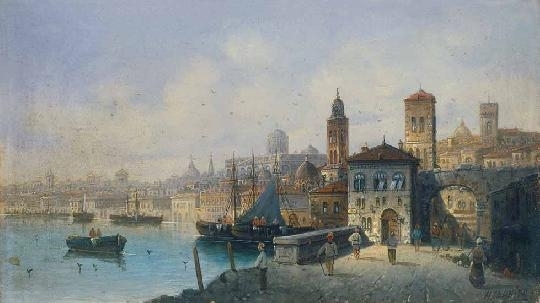 Kaufmann, Karl (1843-1901) Itáliai kikötő / Velencei részlet