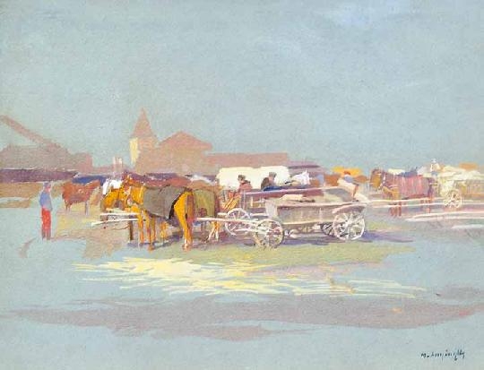 Mednyánszky László (1852-1919) Market scene