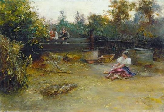 Neogrády Antal (1861-1942) Fattening the goose