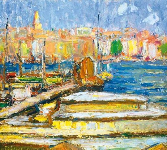 Perlmutter Izsák (1866-1932) Dutch harbour