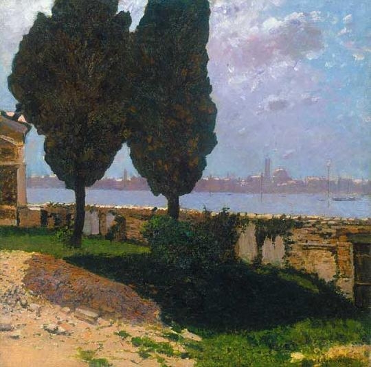 Perlmutter Izsák (1866-1932) Venice from a distance