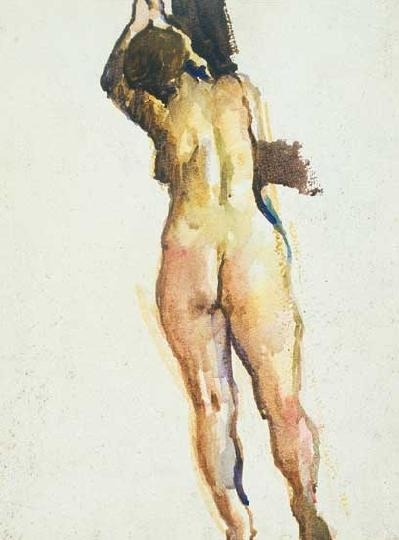 Vajda Lajos (1908-1941) Female nude back, 1924