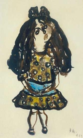 Anna Margit (1913-1991) Little girl with ribbon, 1943