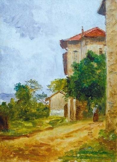 Deák Ébner Lajos (1850-1934) Tuscan landscape
