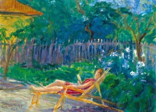 Frank Frigyes (1890-1976) In the deck-chair, 1959