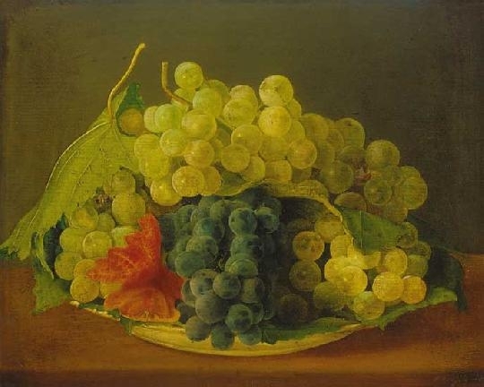 Brodszky Sándor (1819-1901) Still life with grapes