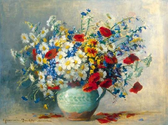 Henczné Deák Adrienne (1890-1956) Poppies and daisies