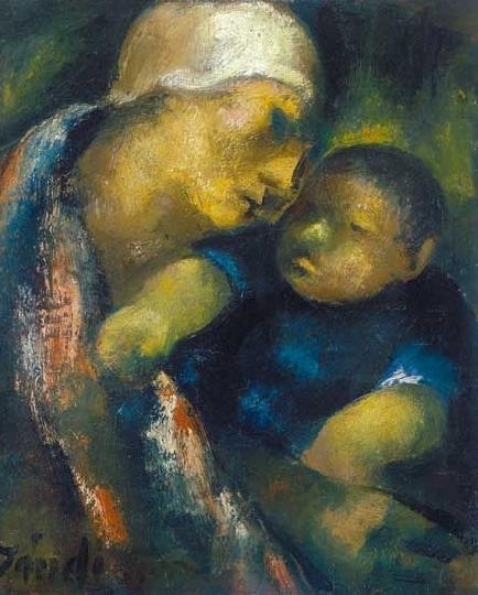 Jándi Dávid (1893-1944) Anya gyermekével, 1922 körül