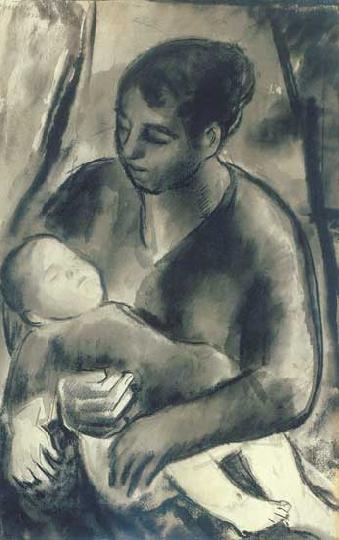 Szőnyi István (1894-1960) Mother with child, 1922