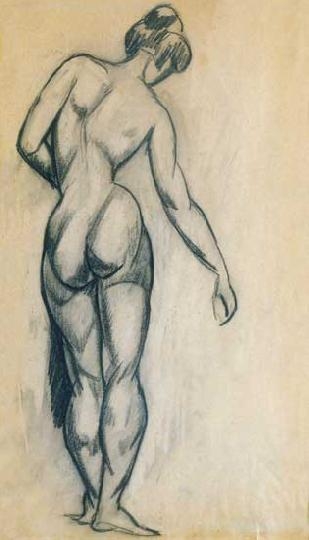 Perlrott-Csaba Vilmos (1880-1955) Female nude back