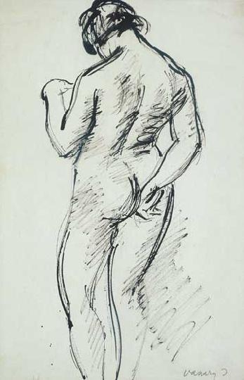 Vaszary János (1867-1939) Female nude back