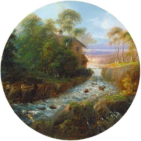 Telepy Károly (1828-1906) Házikó a folyóparton, 1883, és Ház a hegyek között, 1883