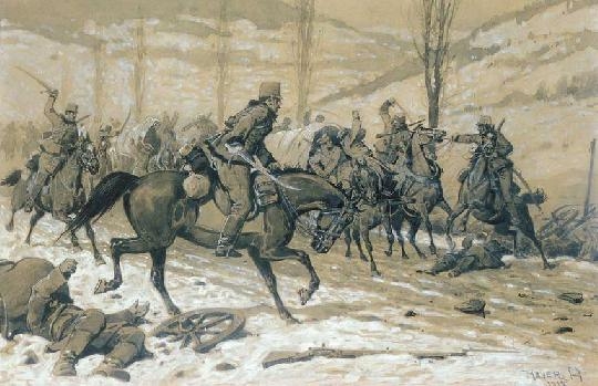 Heyer Artúr (1872-1931) Battle scene, 1915