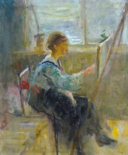 Góth Móric (1873-1939) Lady painter, 1917