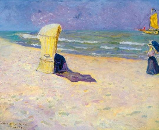 Perlmutter Izsák (1866-1932) Belgian seaside