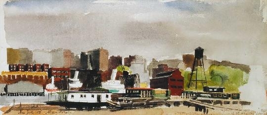 Aba-Novák Vilmos (1894-1941) New York Harbour, 1935