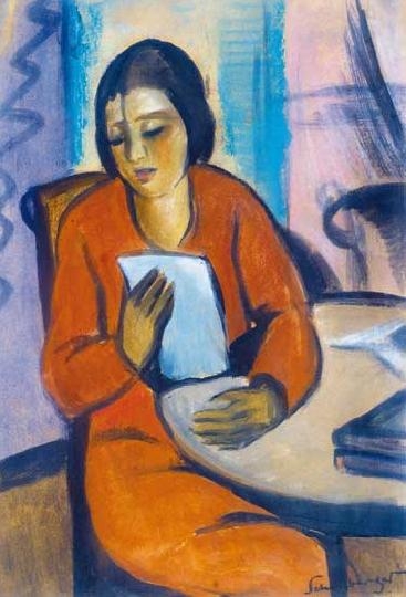 Schönberger Armand (1885-1974) Lady reading a letter