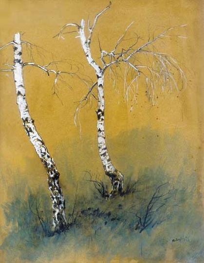 Mednyánszky László (1852-1919) Birch-tree study