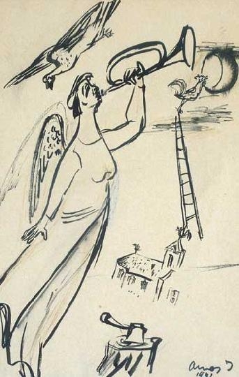 Ámos Imre (1907-1944) Angel with bugle, 1941