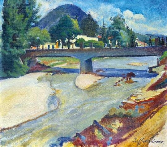 Ziffer Sándor (1880-1962) Zazar-híd a Keresztheggyel