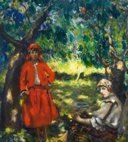 Csók István (1865-1961) Pihenő sokác lányok