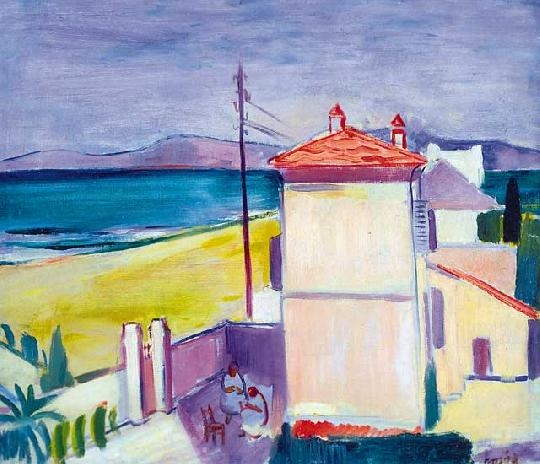Emőd Aurél (1897-1958) Afternoon on the seaside