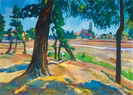 Ziffer Sándor (1880-1962) View of Nagybánya, 1946