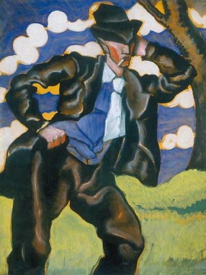 Scheiber Hugó (1873-1950) Man smoking