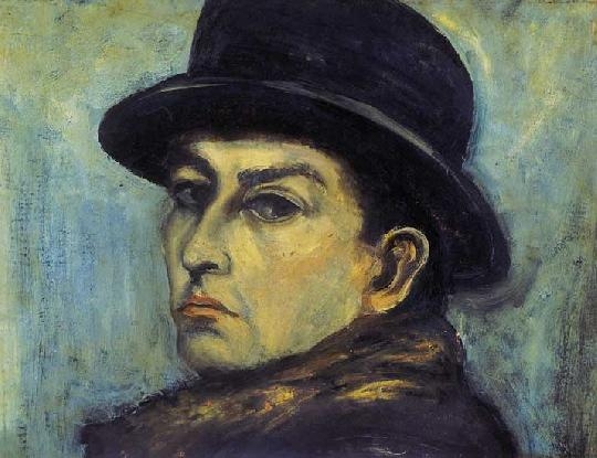 Orbán Dezső (1884-1987) Self-portrait in a hat